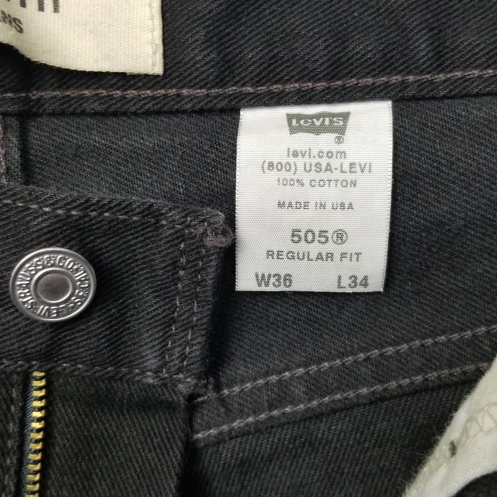 Levi's 505 Men's Black W36 L34 - Picture 10 of 11